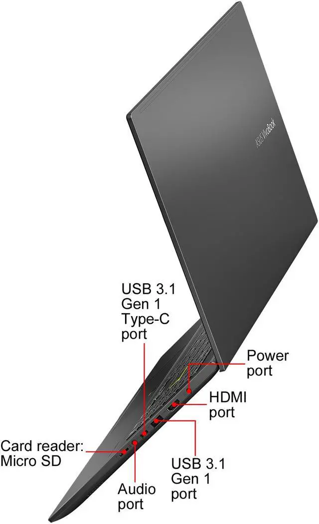 Alt view image 5 of 9 - ASUS VivoBook 15 S513 Thin and Light Laptop, 15.6" FHD Display, AMD Ryzen 7 4700U Processor, 8 GB DDR4 RAM, 1 TB PCIe SSD, Fingerprint Reader, Windows 10 Home, Indie Black, S513IA-DB74