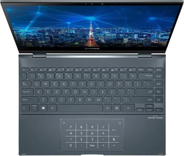 Alt view image 2 of 7 - ASUS ZenBook Flip 13 Ultra Slim Convertible Laptop, 13.3" OLED FHD Touch Display, Intel Core i7-1165G7 Processor, Intel Iris Xe Graphics, 16 GB RAM, 512 GB SSD, Windows 10 Pro, Pine Grey, UX363EA-XH71T