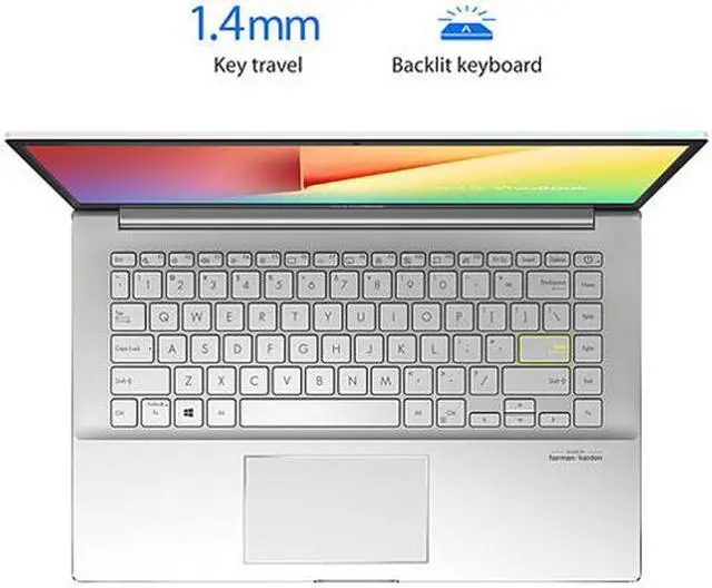 Alt view image 9 of 10 - ASUS VivoBook S14 S433 Thin and Light Laptop, 14" FHD Display, Intel Core i5-1135G7 CPU, 8 GB DDR4 RAM, 512 GB PCIe SSD, Thunderbolt 3, Wi-Fi 6, Windows 10 Home, Dreamy White, S433EA-DH51-WH