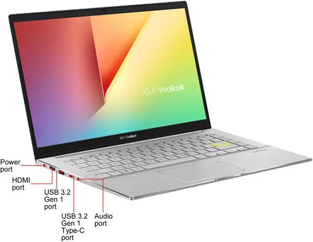 Alt view image 5 of 10 - ASUS VivoBook S14 S433 Thin and Light Laptop, 14" FHD Display, Intel Core i5-1135G7 CPU, 8 GB DDR4 RAM, 512 GB PCIe SSD, Thunderbolt 3, Wi-Fi 6, Windows 10 Home, Dreamy White, S433EA-DH51-WH