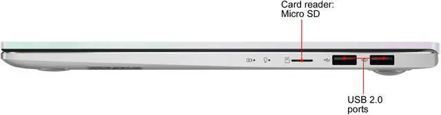 Alt view image 9 of 13 - ASUS VivoBook S15 S533 Thin and Light Laptop, 15.6" FHD Display, Intel Core i7-1165G7 CPU, 16 GB DDR4 RAM, 512 GB PCIe SSD, Fingerprint Reader, Wi-Fi 6, Windows 10 Home, Dreamy White, S533EA-DH74-WH