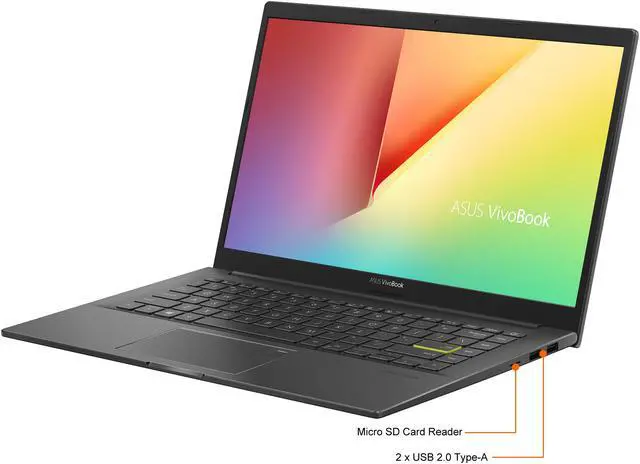 Alt view image 4 of 12 - ASUS VivoBook 14 K413 Thin and Light Laptop, 14" FHD, Intel i5-1135G7 CPU, NVIDIA GeForce MX350, 8 GB DDR4 RAM, 512 GB PCIe SSD, Windows 10 Home, K413EQ-PH55, Indie Black