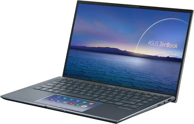 Alt view image 3 of 11 - ASUS ZenBook 14 Ultra-Slim Laptop 14" FHD NanoEdge Bezel Display, Intel Core i7-1165G7, NVIDIA MX450, 16 GB RAM, 512 GB SSD, ScreenPad 2.0, Thunderbolt 4, Windows 10 Pro, Pine Grey, UX435EG-XH74