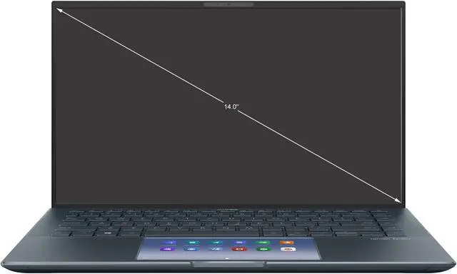 Alt view image 2 of 11 - ASUS ZenBook 14 Ultra-Slim Laptop 14" FHD NanoEdge Bezel Display, Intel Core i7-1165G7, NVIDIA MX450, 16 GB RAM, 512 GB SSD, ScreenPad 2.0, Thunderbolt 4, Windows 10 Pro, Pine Grey, UX435EG-XH74