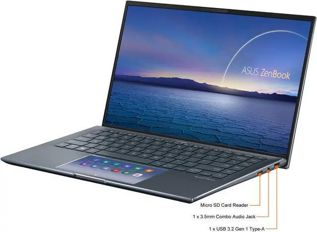 Alt view image 4 of 11 - ASUS ZenBook 14 Ultra-Slim Laptop 14" FHD NanoEdge Bezel Display, Intel Core i7-1165G7, NVIDIA MX450, 16 GB RAM, 512 GB SSD, ScreenPad 2.0, Thunderbolt 4, Windows 10 Pro, Pine Grey, UX435EG-XH74