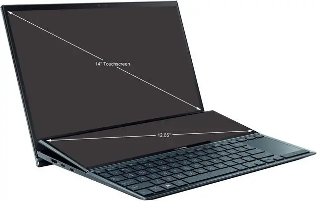 Alt view image 4 of 11 - ASUS ZenBook Duo 14 UX482 14" FHD NanoEdge Touch Display, Intel Evo, Intel Core i7-1165G7 CPU, 8GB RAM, 512GB PCIe SSD, Innovative ScreenPad Plus, Windows 10 Home, Celestial Blue, UX482EA-DS71T