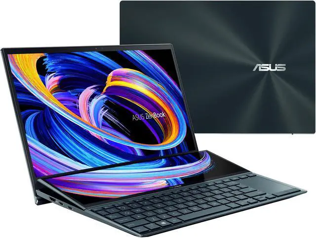 Alt view image 12 of 12 - ASUS ZenBook Duo 14 UX482 14" FHD NanoEdge Touch Display, Core i7-1165G7, GeForce MX450, 16GB RAM, 1TB SSD, Innovative ScreenPad Plus, Windows 10 Pro, Celestial Blue, UX482EG-XS74T