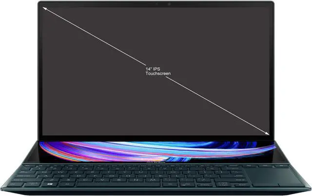 Alt view image 2 of 12 - ASUS ZenBook Duo 14 UX482 14" FHD NanoEdge Touch Display, Core i7-1165G7, GeForce MX450, 16GB RAM, 1TB SSD, Innovative ScreenPad Plus, Windows 10 Pro, Celestial Blue, UX482EG-XS74T