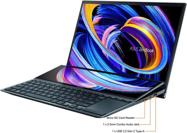 Alt view image 5 of 12 - ASUS ZenBook Duo 14 UX482 14" FHD NanoEdge Touch Display, Core i7-1165G7, GeForce MX450, 16GB RAM, 1TB SSD, Innovative ScreenPad Plus, Windows 10 Pro, Celestial Blue, UX482EG-XS74T