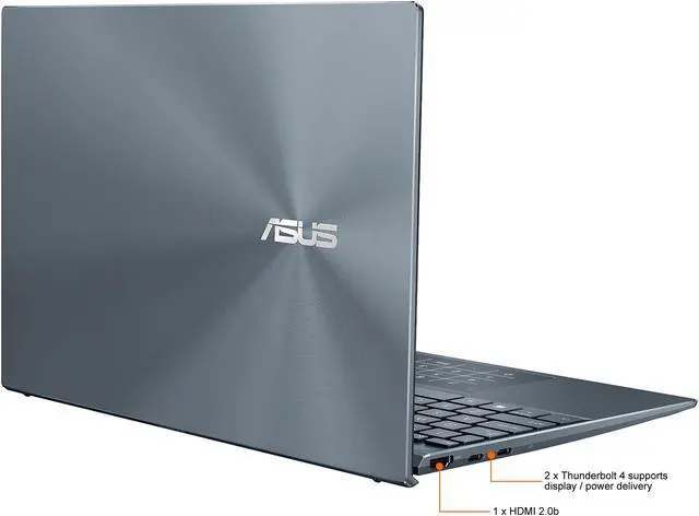 Alt view image 9 of 11 - ASUS ZenBook 13 Ultra-Slim Laptop, 13.3" OLED FHD NanoEdge, Intel Core i5-1135G7, 8GB RAM, 256GB SSD, NumberPad, Thunderbolt 4, Wi-Fi 6, Windows 10, AI Noise-Cancellation, Pine Grey, UX325EA-DS51