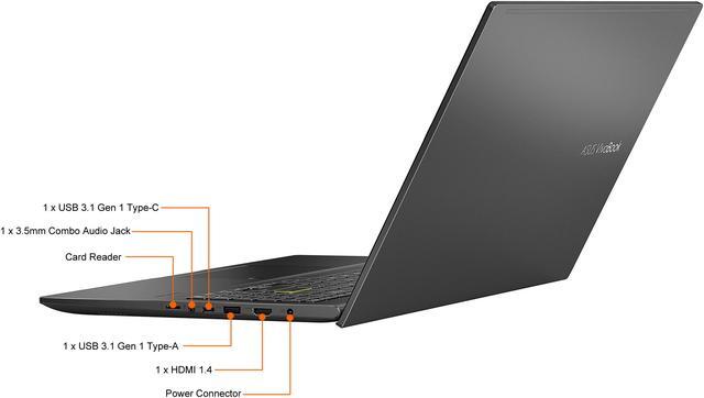 Alt view image 5 of 10 - ASUS VivoBook 15 S513 Thin and Light Laptop, 15.6" FHD Display, AMD Ryzen 5 5500U Processor, Radeon Graphics, 8GB DDR4 RAM, 512GB PCIe SSD, Fingerprint, Windows 10 Home, Indie Black, S513UA-DS51
