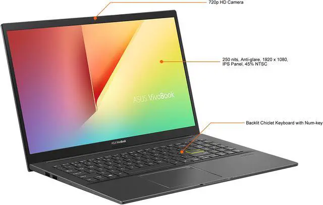 Alt view image 10 of 10 - ASUS VivoBook 15 S513 Thin and Light Laptop, 15.6" FHD Display, AMD Ryzen 7 5700U Processor, Radeon Graphics, 8GB DDR4 RAM, 1TB PCIe SSD, Fingerprint, Windows 10 Home, Indie Black, S513UA-DS74