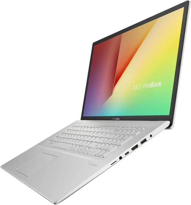 Alt view image 7 of 17 - ASUS VivoBook S17 S712 Thin and Light 17.3" FHD Display, AMD Ryzen 5 5500U CPU, 8 GB DDR4 RAM, 128 GB PCIe NVMe SSD + 1 TB HDD, Windows 10 Home, Transparent Silver, S712UA-DS54