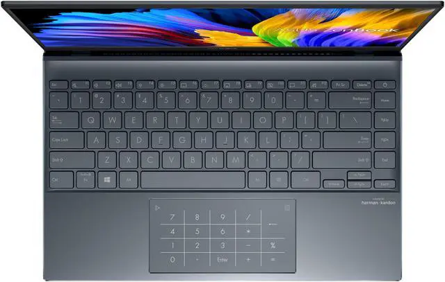 Alt view image 6 of 17 - ASUS ZenBook 14 Ultra-Slim Laptop 14" Full HD NanoEdge Bezel Display, AMD Ryzen 5 5500U CPU, Radeon Graphics, 8GB RAM, 512GB PCIe SSD, NumberPad, Windows 10 Home, Pine Grey, UM425UA-ES51