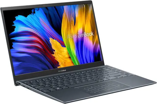 Alt view image 3 of 17 - ASUS ZenBook 14 Ultra-Slim Laptop 14" Full HD NanoEdge Bezel Display, AMD Ryzen 5 5500U CPU, Radeon Graphics, 8GB RAM, 512GB PCIe SSD, NumberPad, Windows 10 Home, Pine Grey, UM425UA-ES51