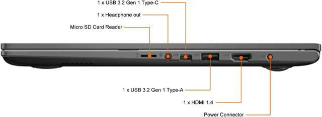 Alt view image 8 of 11 - ASUS Laptop VivoBook K513EA-QB52-CB Intel Core i5 11th Gen 1135G7 (2.40 GHz) 8 GB Memory 512 GB PCIe SSD Intel Iris Xe Graphics 15.6" Windows 10 Home 64-bit