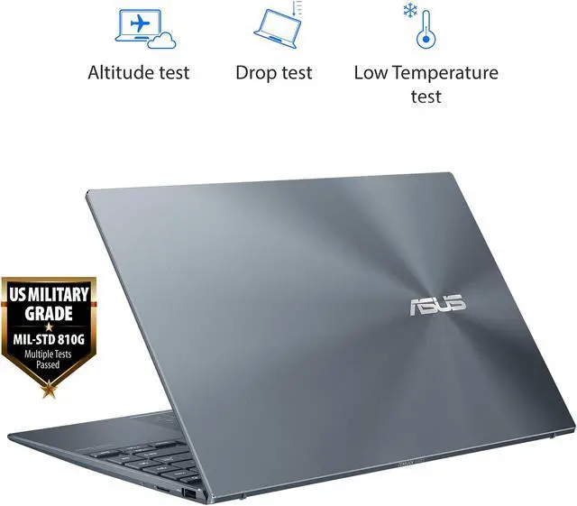 Alt view image 7 of 9 - ASUS ZenBook 14 Ultra-Slim Laptop 14" Full HD NanoEdge Display, Intel Core i5-1135G7, 8GB RAM, 512GB PCIe SSD, NumberPad, Thunderbolt 4, Windows 10 Home, AI Noise-cancellation, Pine Grey, UX425EA-EH51