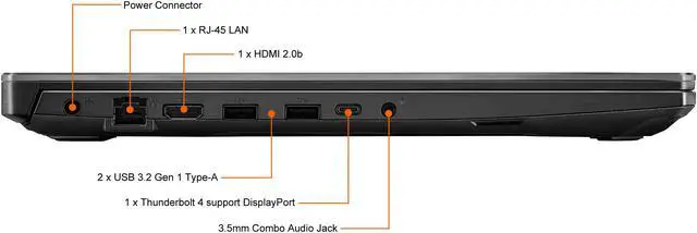 Alt view image 12 of 18 - ASUS TUF Gaming F17 Gaming Laptop, 17.3" 144Hz Full HD IPS-Type, Intel Core i7-11800H Processor, GeForce RTX 3050 Ti, 16GB DDR4, 512GB PCIe SSD, Gigabit Wi-Fi 6, Windows 10 Home, TUF706HE-DS74