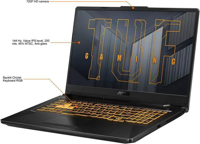 Alt view image 4 of 18 - ASUS TUF Gaming F17 Gaming Laptop, 17.3" 144Hz Full HD IPS-Type, Intel Core i7-11800H Processor, GeForce RTX 3050 Ti, 16GB DDR4, 512GB PCIe SSD, Gigabit Wi-Fi 6, Windows 10 Home, TUF706HE-DS74