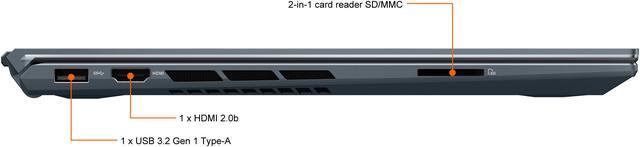 Alt view image 12 of 20 - ASUS ZenBook Pro 15 OLED Ultra-Slim Laptop 15.6" 4K UHD OLED NanoEdge Bezel Touch Display, Intel Core i7-10750H, NVIDIA GeForce GTX 1650 Ti, 16GB RAM, 1TB PCIe SSD, ScreenPad 2.0, Thunderbolt 3, Windows 10 Pro, Pine Grey, UX535LI-IH77T