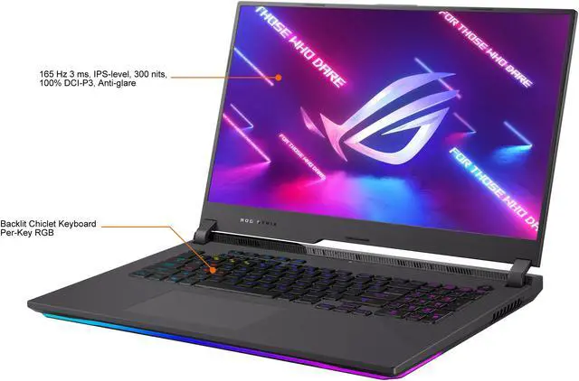 Alt view image 5 of 19 - ASUS ROG Strix G17 (2021) Gaming Laptop, 17.3" 165Hz IPS Type WQHD Display, NVIDIA GeForce RTX 3070, AMD Ryzen 9 5900HX Processor, 16GB DDR4, 1TB PCIe SSD, RGB Keyboard, Windows 10, G713QR-ES96Q
