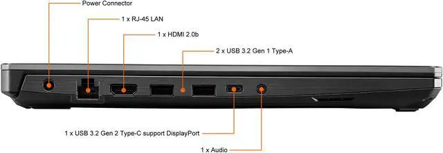 Alt view image 12 of 18 - ASUS TUF Gaming F15 Gaming Laptop, 15.6" 144Hz FHD IPS-Type Display, Intel Core i7-11800H Processor, GeForce RTX 3050 Ti, 16GB DDR4 RAM, 512GB PCIe SSD, Wi-Fi 6, Windows 10 Home, TUF506HEB-DB74