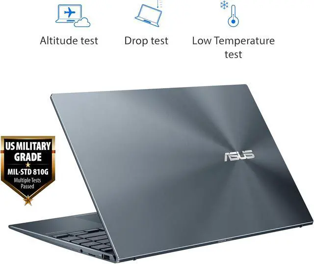 Alt view image 7 of 9 - ASUS ZenBook 14 Ultra-Slim Laptop 14" Full HD NanoEdge Bezel Display, AMD Ryzen 7 5800H CPU, AMD Radeon Graphics, 16GB RAM, 1TB PCIe SSD, NumberPad, Windows 10 Pro, Pine Grey, UM425QA-ES74