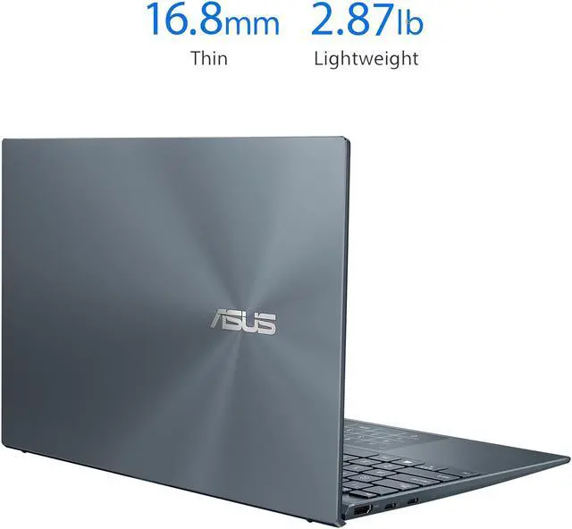 Alt view image 9 of 9 - ASUS ZenBook 14 Ultra-Slim Laptop 14" Full HD NanoEdge Bezel Display, AMD Ryzen 7 5800H CPU, AMD Radeon Graphics, 16GB RAM, 1TB PCIe SSD, NumberPad, Windows 10 Pro, Pine Grey, UM425QA-ES74