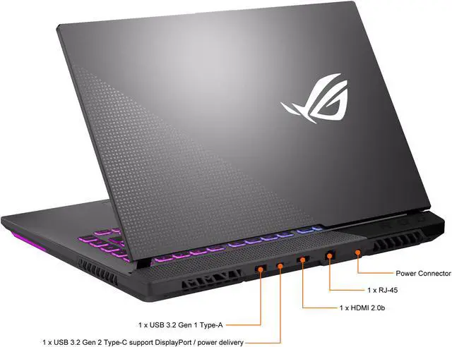 Alt view image 15 of 17 - ASUS ROG Strix G15 (2021) Gaming Laptop, 15.6" 300Hz 3ms IPS Type FHD Display, NVIDIA GeForce RTX 3060, AMD Ryzen 7 4800H, 16GB DDR4, 512GB PCIe SSD, RGB Keyboard, Windows 10, G513IM-EB74