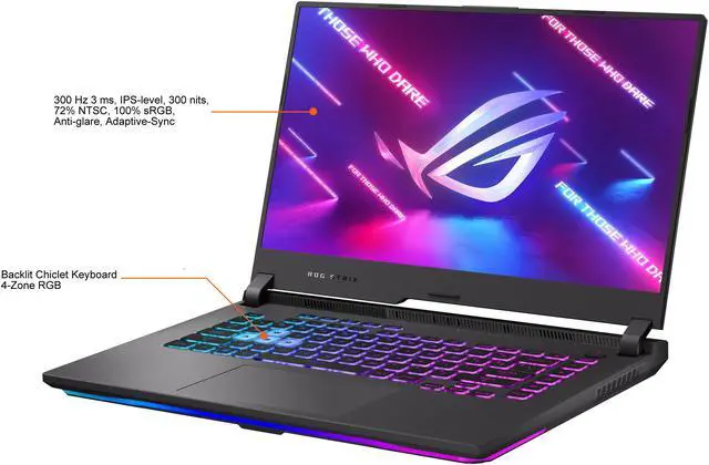 Alt view image 4 of 17 - ASUS ROG Strix G15 (2021) Gaming Laptop, 15.6" 300Hz 3ms IPS Type FHD Display, NVIDIA GeForce RTX 3060, AMD Ryzen 7 4800H, 16GB DDR4, 512GB PCIe SSD, RGB Keyboard, Windows 10, G513IM-EB74