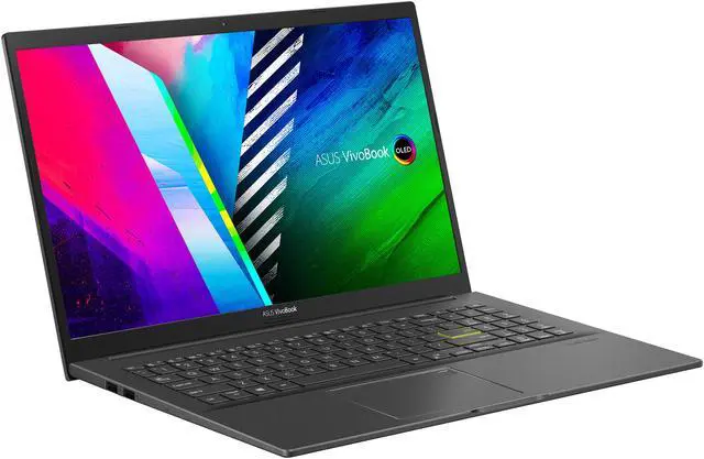 Alt view image 5 of 19 - ASUS VivoBook 15 OLED K513 Laptop, 15.6" OLED Display, Intel i7-1165G7 CPU, NVIDIA GeForce MX350 GPU, 8GB RAM, 512GB PCIe SSD, Fingerprint Reader, Windows 10 Home, Indie Black, K513EQ-NB74