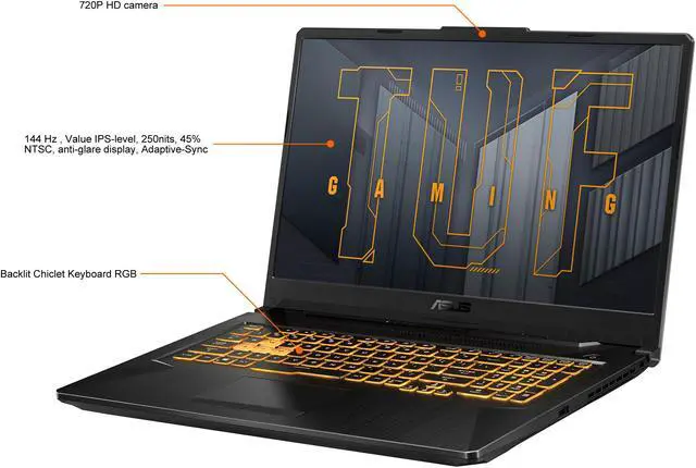 Alt view image 4 of 18 - ASUS TUF Gaming F17 Gaming Laptop, 17.3" 144Hz Full HD IPS-Type, Intel Core i7-11800H Processor, GeForce RTX 3050 Ti, 16GB DDR4, 512GB PCIe SSD, Gigabit Wi-Fi 6, Windows 10 Home, TUF706HEB-DB74