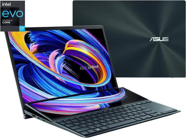 Alt view image 2 of 12 - ASUS ZenBook Duo 14 UX482 14" FHD NanoEdge Touch Display, Intel Evo Platform, Core i7-1195G7, 8GB RAM, 512GB PCIe SSD, Innovative ScreenPad Plus, Windows 10 Home, Celestial Blue, UX482EAR-DB71T - OEM
