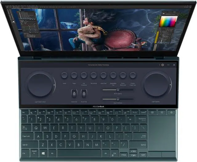 Alt view image 7 of 12 - ASUS ZenBook Duo 14 UX482 14" FHD NanoEdge Touch Display, Intel Evo Platform, Core i7-1195G7, 8GB RAM, 512GB PCIe SSD, Innovative ScreenPad Plus, Windows 10 Home, Celestial Blue, UX482EAR-DB71T - OEM