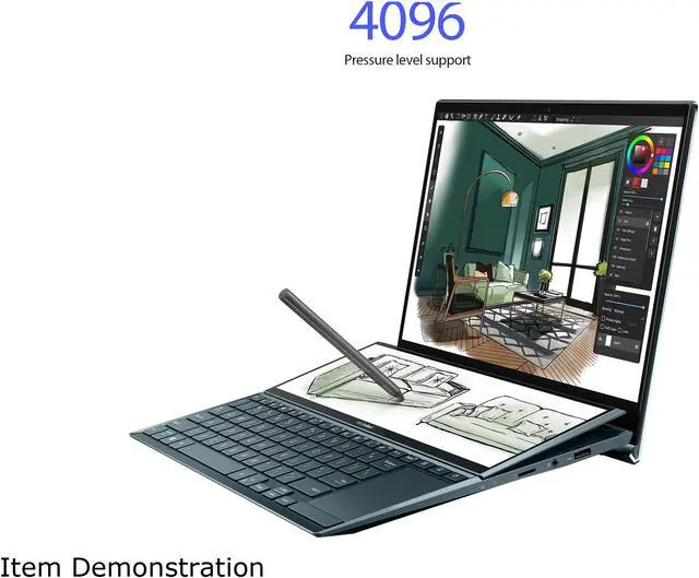 Alt view image 11 of 12 - ASUS ZenBook Duo 14 UX482 14" FHD NanoEdge Touch Display, Intel Evo Platform, Core i7-1195G7, 8GB RAM, 512GB PCIe SSD, Innovative ScreenPad Plus, Windows 10 Home, Celestial Blue, UX482EAR-DB71T - OEM
