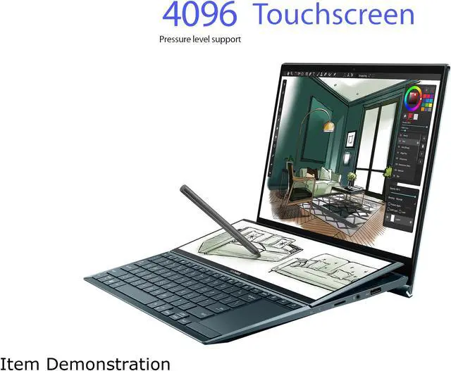 Alt view image 12 of 12 - ASUS ZenBook Duo 14 UX482 14" FHD NanoEdge Touch Display, Intel Evo Platform, Core i7-1195G7, 8GB RAM, 512GB PCIe SSD, Innovative ScreenPad Plus, Windows 10 Home, Celestial Blue, UX482EAR-DB71T - OEM
