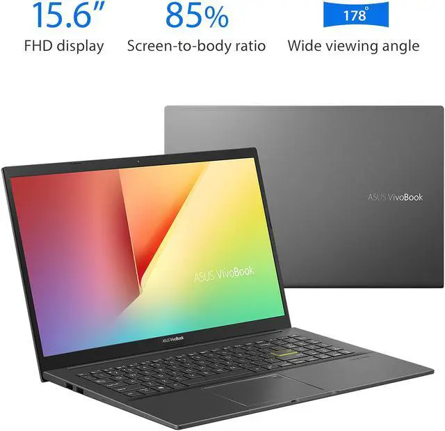 Alt view image 9 of 9 - ASUS VivoBook 15 OLED K513 Thin & Light Laptop, 15.6" OLED Display, Intel i7-1165G7 CPU, NVIDIA GeForce MX350, 16GB RAM, 512GB PCIe SSD, Fingerprint Reader, Windows 10 Home, Indie Black, K513EQ-PB79