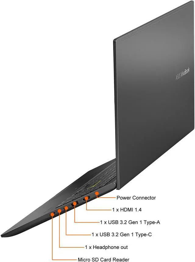 Alt view image 6 of 9 - ASUS VivoBook 15 OLED K513 Thin & Light Laptop, 15.6" OLED Display, Intel i7-1165G7 CPU, NVIDIA GeForce MX350, 16GB RAM, 512GB PCIe SSD, Fingerprint Reader, Windows 10 Home, Indie Black, K513EQ-PB79