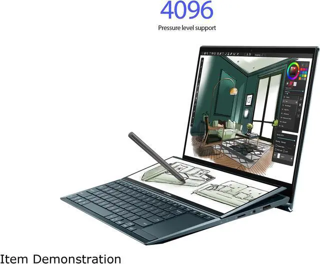 Alt view image 10 of 11 - ASUS ZenBook Duo 14 UX482 14" FHD Touch Display, Intel Evo Platform, Core i5-1155G7, 8GB RAM, 512GB PCIe SSD, ScreenPad Plus, Windows 10 Home, Wifi 6, Celestial Blue, UX482EAR-EB51T