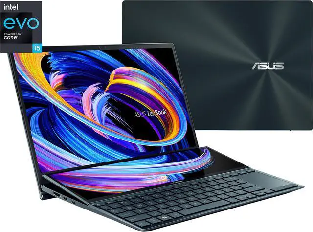Alt view image 2 of 11 - ASUS ZenBook Duo 14 UX482 14" FHD Touch Display, Intel Evo Platform, Core i5-1155G7, 8GB RAM, 512GB PCIe SSD, ScreenPad Plus, Windows 10 Home, Wifi 6, Celestial Blue, UX482EAR-EB51T