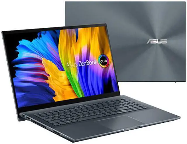 Alt view image 12 of 13 - ASUS ZenBook Pro 15 OLED Laptop 15.6" FHD Touch Display, AMD Ryzen 9 5900HX CPU, NVIDIA GeForce RTX 3050 Ti GPU, 16GB RAM, 1TB PCIe SSD, Windows 11 Pro, Pine Grey, UM535QE-XH91T