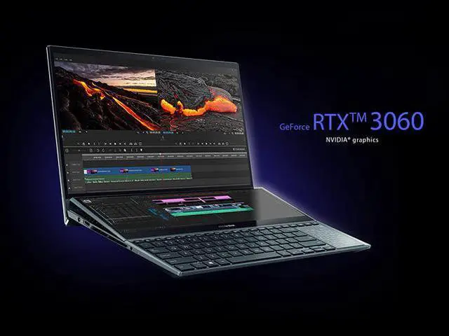 Alt view image 8 of 12 - ASUS ZenBook Pro Duo 15 OLED UX582 Laptop, 15.6" OLED FHD Touch Display, Intel Core i9-11900H, 32GB RAM, 1TB SSD, GeForce RTX 3060, ScreenPad Plus, Windows 11 Pro, Celestial Blue, UX582HM-XH96T