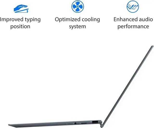 Alt view image 6 of 8 - ASUS ZenBook 14 Ultra-Slim Laptop 14" FHD Display, AMD Ryzen 9 5900HX CPU, AMD Radeon Graphics, 16GB RAM, 1TB PCIe SSD, NumberPad, Windows 11 Pro, Pine Grey, UM425QA-XH99