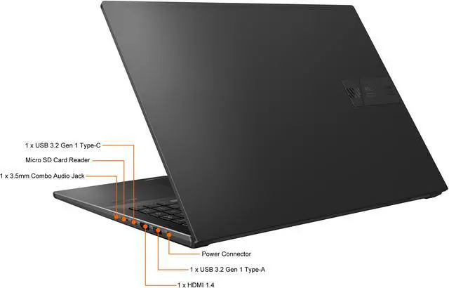 Alt view image 14 of 15 - ASUS VivoBook Pro 16X OLED Slim Laptop, 16" WQUXGA 16:10 Display, AMD Ryzen 7 5800H CPU, NVIDIA GeForce RTX 3050 Ti, 16GB RAM, 1TB SSD, Windows 11 Home, 0°Black, M7600QE-DB74
