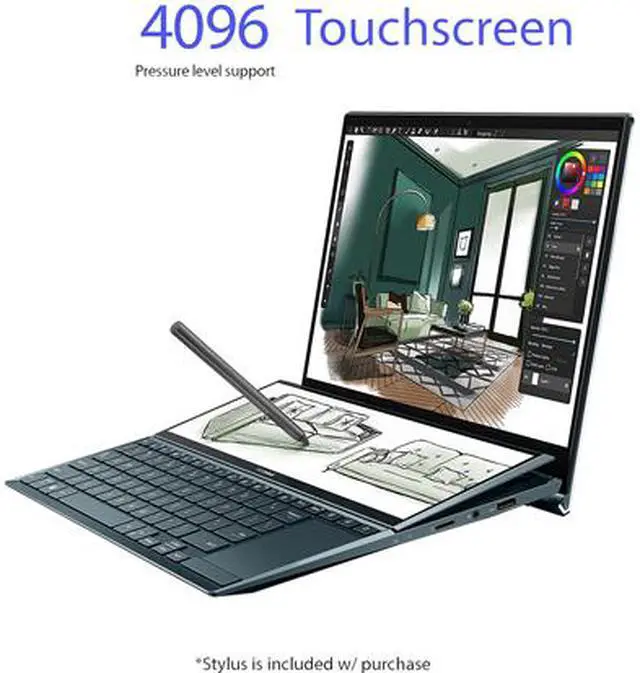 Alt view image 5 of 9 - ASUS ZenBook Duo 14 UX482 14" FHD NanoEdge Touch Display, Core i7-1195G7, GeForce MX450, 32GB RAM, 1TB SSD, Innovative ScreenPad Plus, Windows 11 Pro, Wifi 6E, Celestial Blue, UX482EGR-XB77T