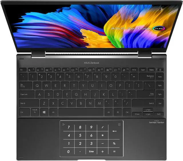 Alt view image 5 of 11 - ASUS ZenBook 14 Flip OLED AMD Ryzen 7 5800H 16GB Memory 512 GB PCIe SSD AMD Radeon Graphics 14.0" Touch Screen 2880 x 1800 Convertible 2-in-1 Laptop Windows 11 Home 64-bit UN5401QA-DH71T