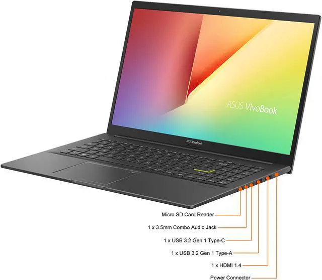 Alt view image 4 of 6 - ASUS Laptop VivoBook M513UA-DS51-CA AMD Ryzen 5 5000 Series 5500U (2.10GHz) 8GB Memory 512 GB PCIe SSD AMD Radeon Graphics 15.6" Windows 11 Home 64-bit