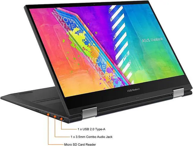 Alt view image 12 of 14 - ASUS VivoBook 14 Flip J1400KA-DS01T-CA Intel Celeron N4500 (1.10GHz) 4GB Memory 128 GB eMMC SSD Intel UHD Graphics 14" Touchscreen 1920 x 1080 Convertible 2-in-1 Laptop Windows 11 in S mode
