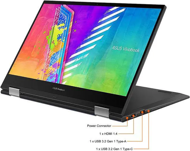 Alt view image 10 of 14 - ASUS VivoBook 14 Flip J1400KA-DS01T-CA Intel Celeron N4500 (1.10GHz) 4GB Memory 128 GB eMMC SSD Intel UHD Graphics 14" Touchscreen 1920 x 1080 Convertible 2-in-1 Laptop Windows 11 in S mode