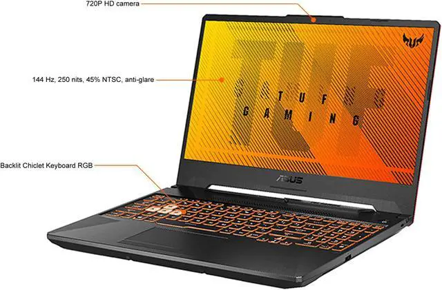 Alt view image 4 of 12 - ASUS TUF Gaming - 15.6" 144 Hz - Intel Core i5 10th Gen 10300H (2.50GHz) - NVIDIA GeForce GTX 1650 - 8 GB DDR4 - 1 TB PCIe SSD - Windows 11 Home 64-bit - Gaming Laptop (FX506LH-DS51-CA )